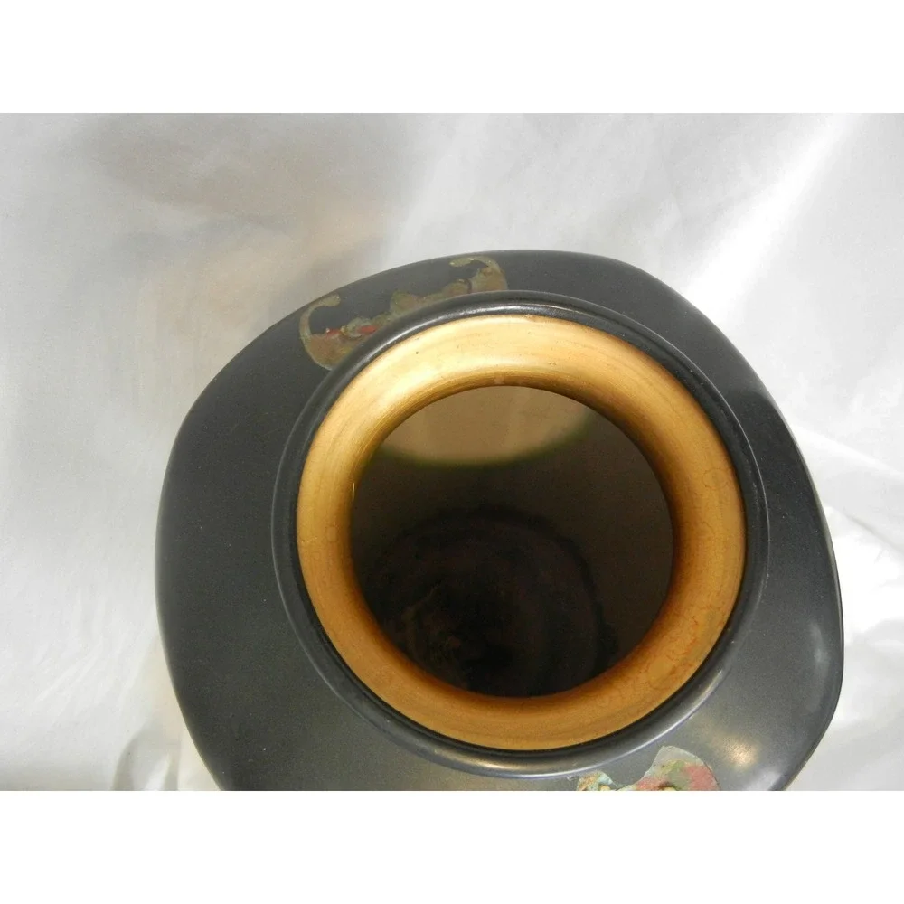 Asian design Vase platter set Good Fortune symbol‎ oriental style Vintage